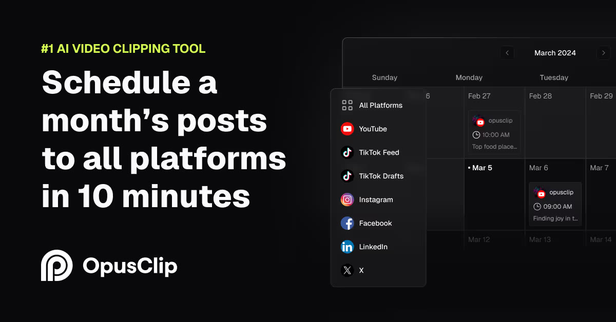 OpusClip — Social media scheduler