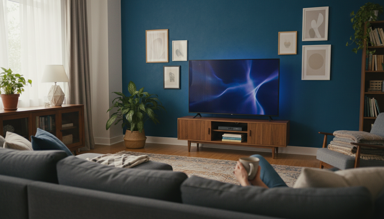 A candid lifestyle scene evoking everyday life around amazon ember tv: is it worth buying in 2026?: a lived-in interior, natural light, hands out of focus, real materials and no pr