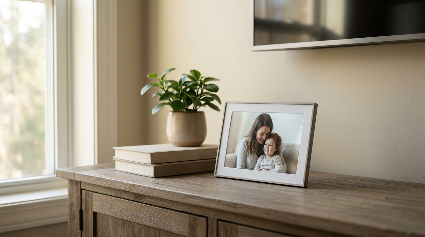 A premium, richly composed still life evoking frame, with realistic natural materials, water or texture detail and cinematic side light.