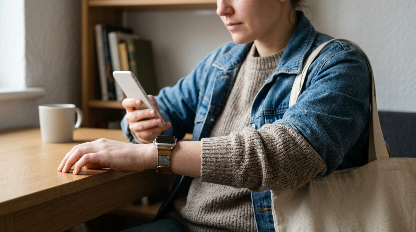 A person watches an Apple Watch Series 11 video review on a laptop.