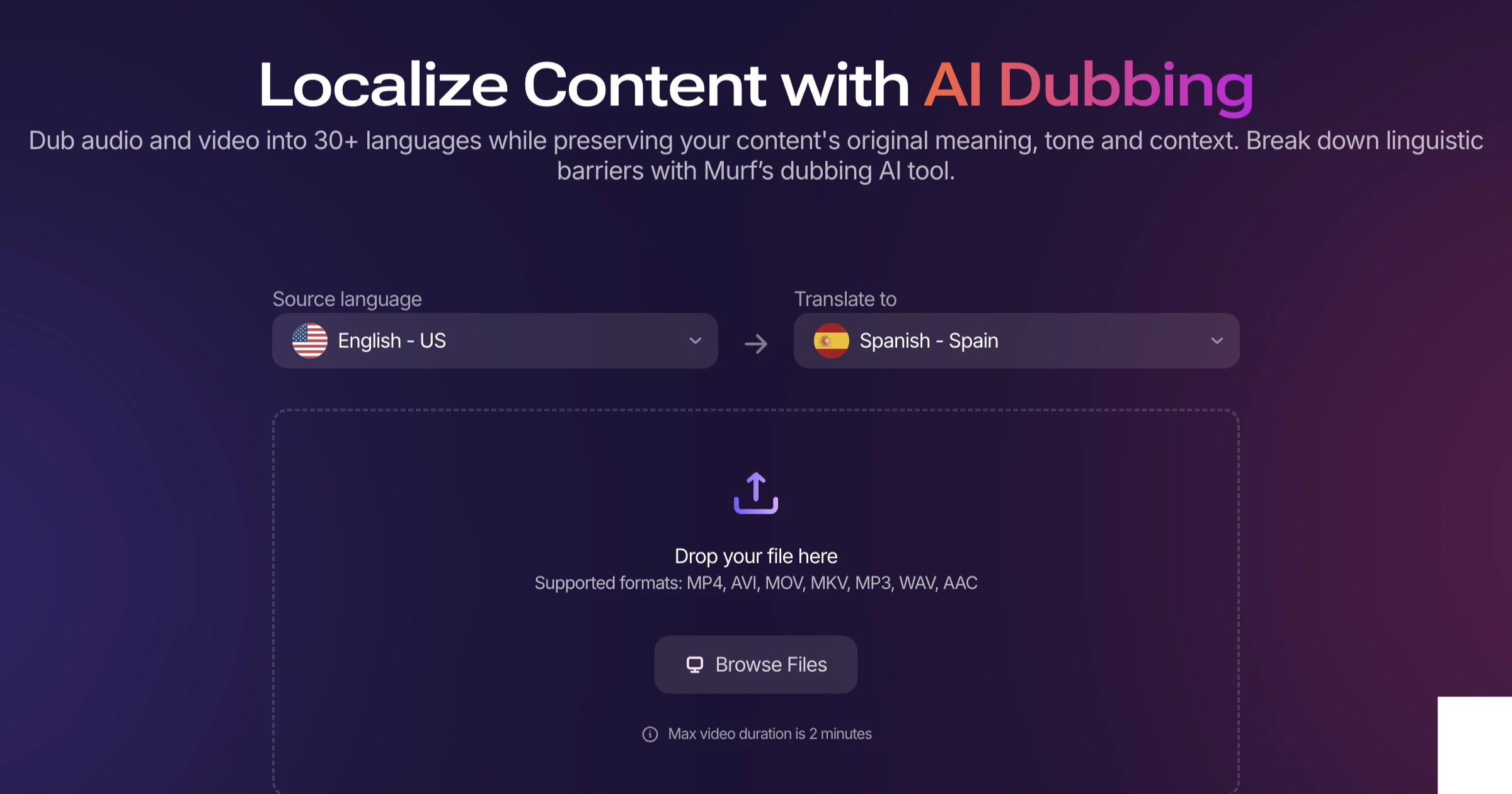 Murf — AI Dubbing Free Tool for Video Localization in 40+ Languages