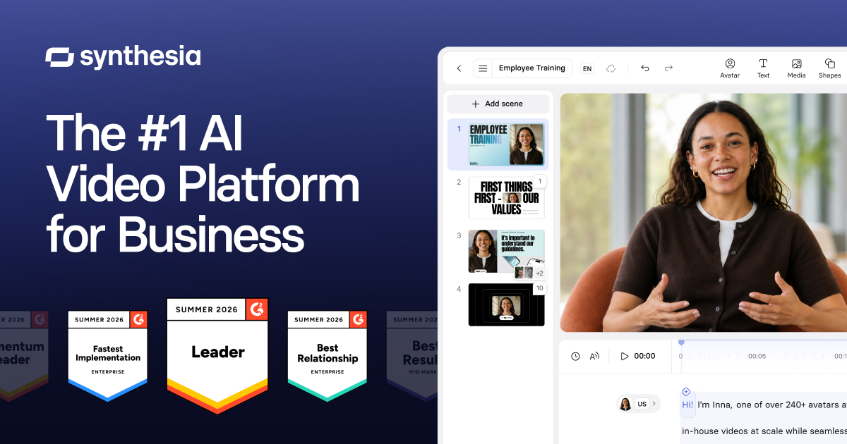 Synthesia — AI video platform homepage